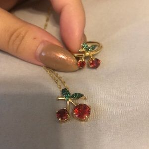 925 cz cherry set
